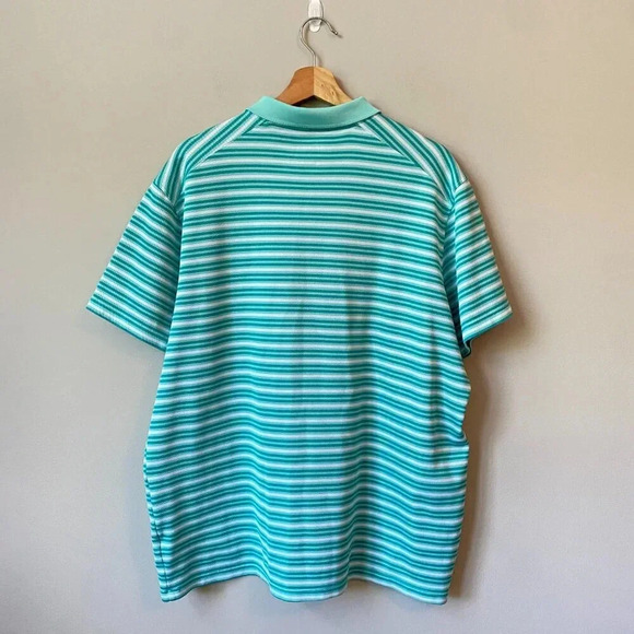 Nike Men's Size XL Short Sleeve Dri-FIT Victory Striped Golf Polo Shirt Aqua - Picture 3 of 16